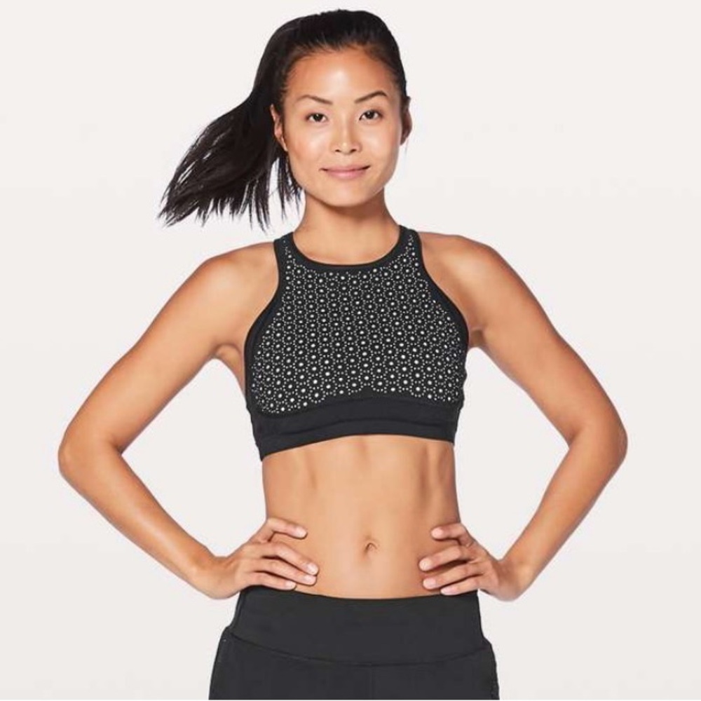 Lululemon Athletica Black Patterned Sports Bra